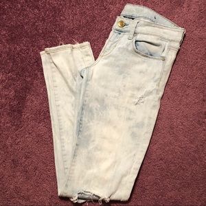 American eagle acid wash ripped jeans